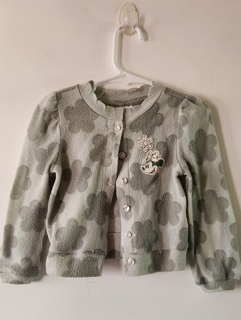 Disney Light Green Minnie Mouse Flower Cardigan